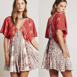 Free People wild world floral paisley tunic dress with POCKETS